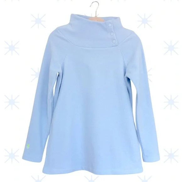 Dudley Stephens Marielle Mock Neck Tunic Ice Blue Vello Fleece Small NWT - Picture 3 of 10
